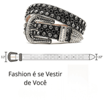 Cinto Feminino com Strass Estilo Sertanejo Luxo Brilhante para Shows e Festas