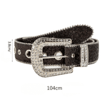 Cinto Feminino com Fivela de Strass Brilho Glamour Prata e Preto para Looks Country e Festas Loja Ella Feme