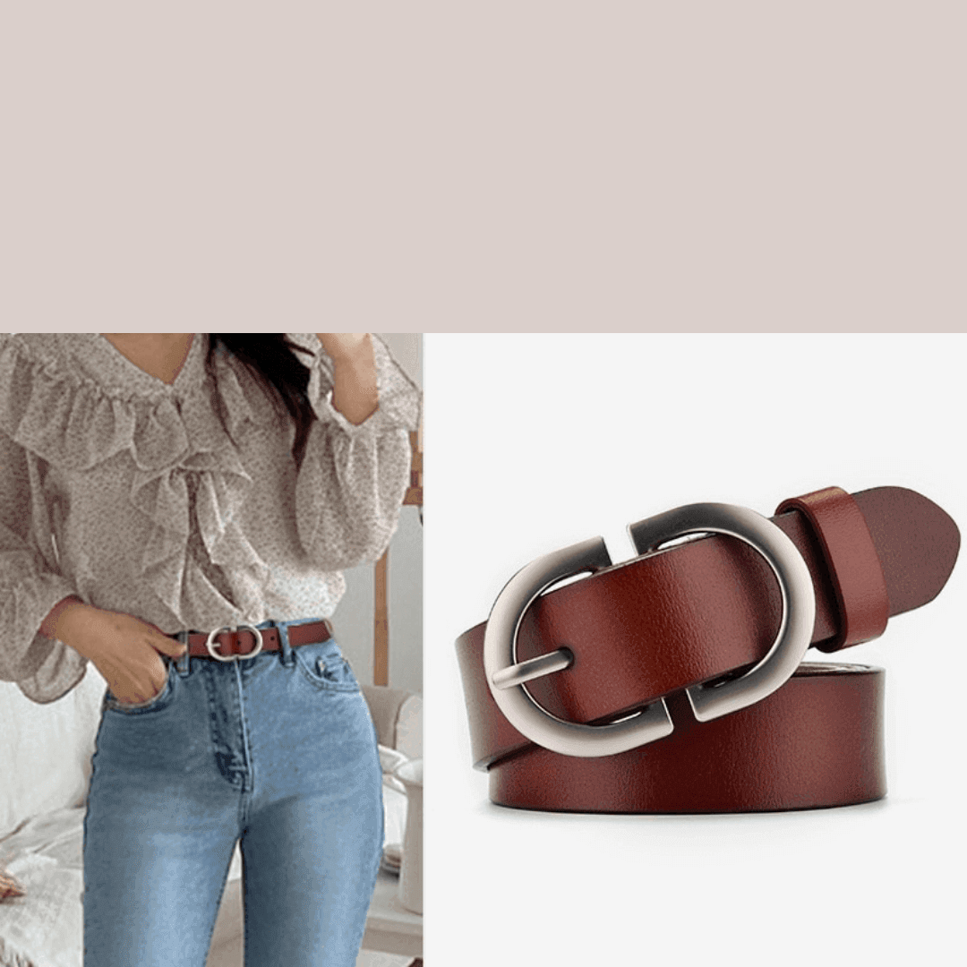 Cinto Feminino com Fivela Oval Casual Elegante e Ajustável Loja Ella Feme