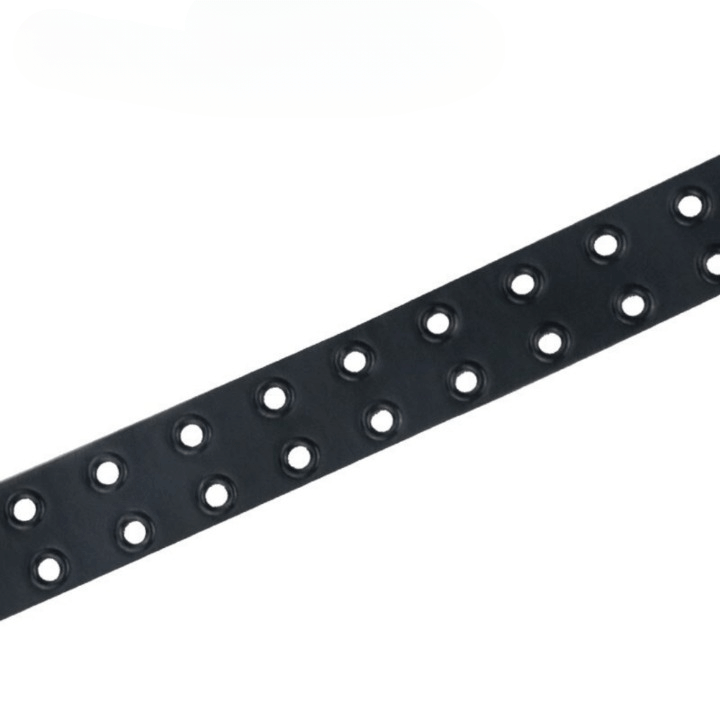 Cinto Preto Unissex com Ilhós Duplo Estilo Rock Punk Gótico e Casual Loja Ella Feme