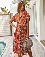 Vestido Midi Feminino Estampado Poá Leve Soltinho Elegante e Perfeito para o Verão