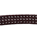 Cinto Trançado de Couro Legítimo Escuro com Fivela Dourada Estilo Rústico e Sofisticado Loja Ella Feme