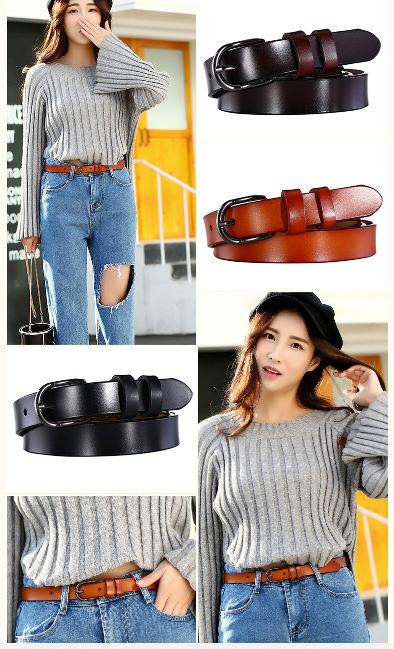 Cinto Feminino com Fivela Preta Estilo Vintage e Elegante para Look Casual ou Social