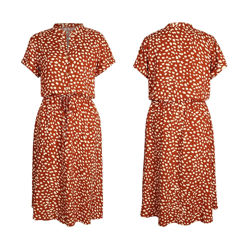 Vestido Midi Feminino Estampado Poá Leve Soltinho Elegante e Perfeito para o Verão