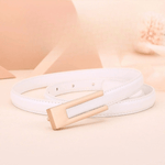 Cinto Feminino Elegante com Fivela H Dourada Cinto Ajustável Moda Luxo