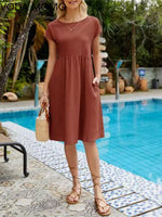 Vestido Feminino Casual de Algodão com Bolsos