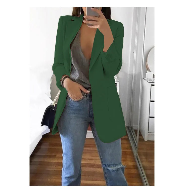 Blazer Feminino Verde Alfaiataria Oversized
