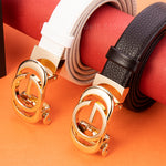 Cinto GUCCI Feminino Fino com Fivela Dourada Elegante Loja Ella Feme