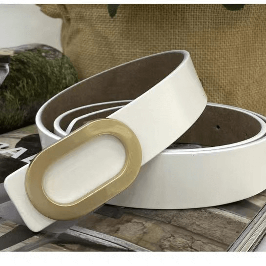 Cinto Feminino Casual com Fivela Oval Minimalista Loja Ella Feme