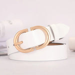 47149180158274|47149180191042|47149180223810|47149180256578|47149180289346|47149180322114Cinto Feminino Casual com Fivela Oval Dourada Variadas Cores Estilo Elegante para Jeans ou Vestido Loja Ella Feme