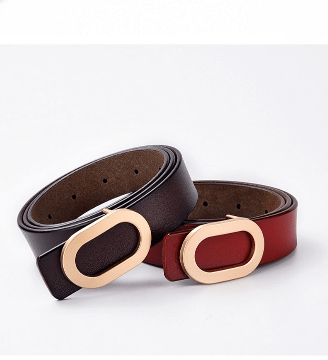 Cinto Feminino Casual com Fivela Oval Minimalista Loja Ella Feme