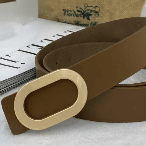 Cinto Feminino Casual com Fivela Oval Minimalista Loja Ella Feme