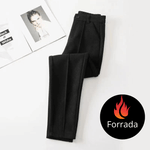 Calça de Alfaiataria Feminina Reta com Bolsos