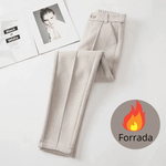 Calça de Alfaiataria Feminina Reta com Bolsos