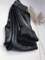 Legging Cirré Preta Feminina Cintura Alta Brilhante Modeladora e Confortável