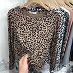 Blusa Feminina Manga Longa Estampada Animal Print Onça Tendência Casual e Estilosa