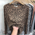 Blusa Feminina Manga Longa Estampada Animal Print Onça Tendência Casual e Estilosa