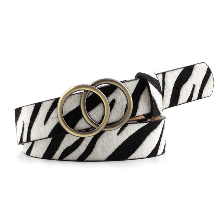 Cinto Feminino Duplo Argola Moda Casual Elegante e Versátil Várias Cores e Estampas Loja Ella Feme