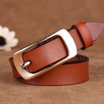 Cinto Feminino de Couro Sintético Marrom com Fivela Dourada Loja Ella Feme