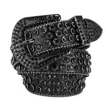 Cinto Feminino Preto com Strass Estilo Western Glam Rock Moda Fashion Luxo Loja Ella Feme