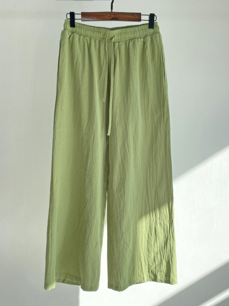 Conjunto Feminino de Camisa e Calça Pantalona em Viscose Look Casual e Confortável para o Verão