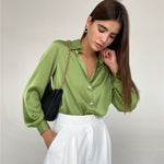 Camisa Seda Manga Longa Geovanna Loja Ella Feme