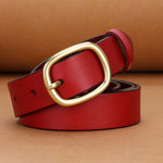 Cinto Feminino com Fivela Oval Dourada Casual Elegante e Ajustável para Jeans Loja Ella Feme