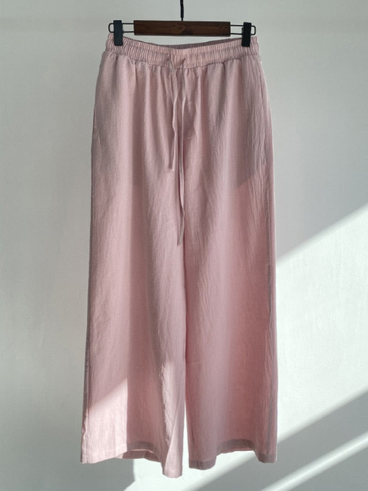 Conjunto Feminino de Camisa e Calça Pantalona em Viscose Look Casual e Confortável para o Verão