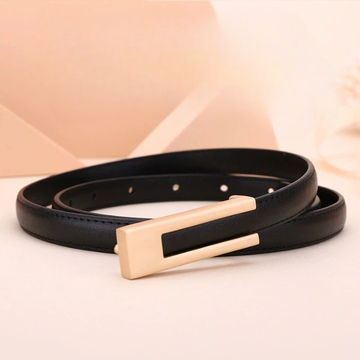 Cinto Feminino Elegante com Fivela H Dourada Cinto Ajustável Moda Luxo
