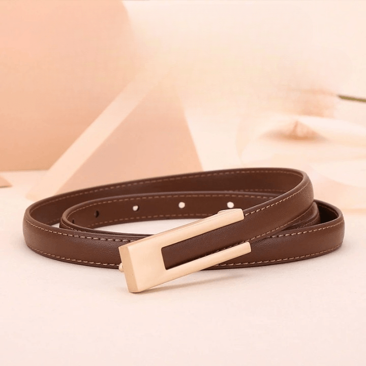 Cinto Feminino Elegante com Fivela H Dourada Cinto Ajustável Moda Luxo