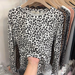 Blusa Feminina Manga Longa Estampada Animal Print Onça Tendência Casual e Estilosa