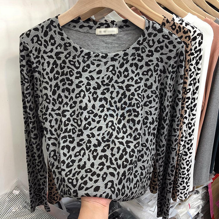 Blusa Feminina Manga Longa Estampada Animal Print Onça Tendência Casual e Estilosa