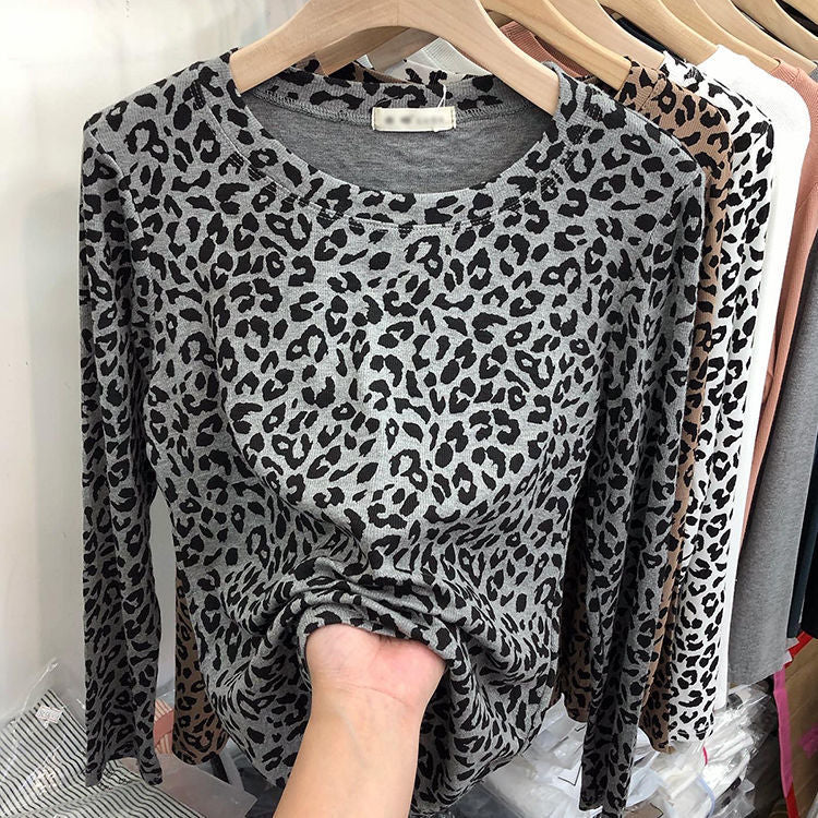 Blusa Feminina Manga Longa Estampada Animal Print Onça Tendência Casual e Estilosa