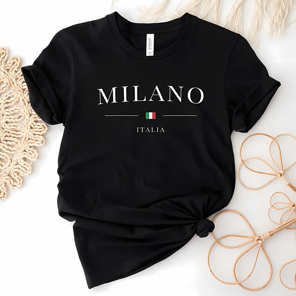 T-SHIRT Luxury Estampada Milano Itália